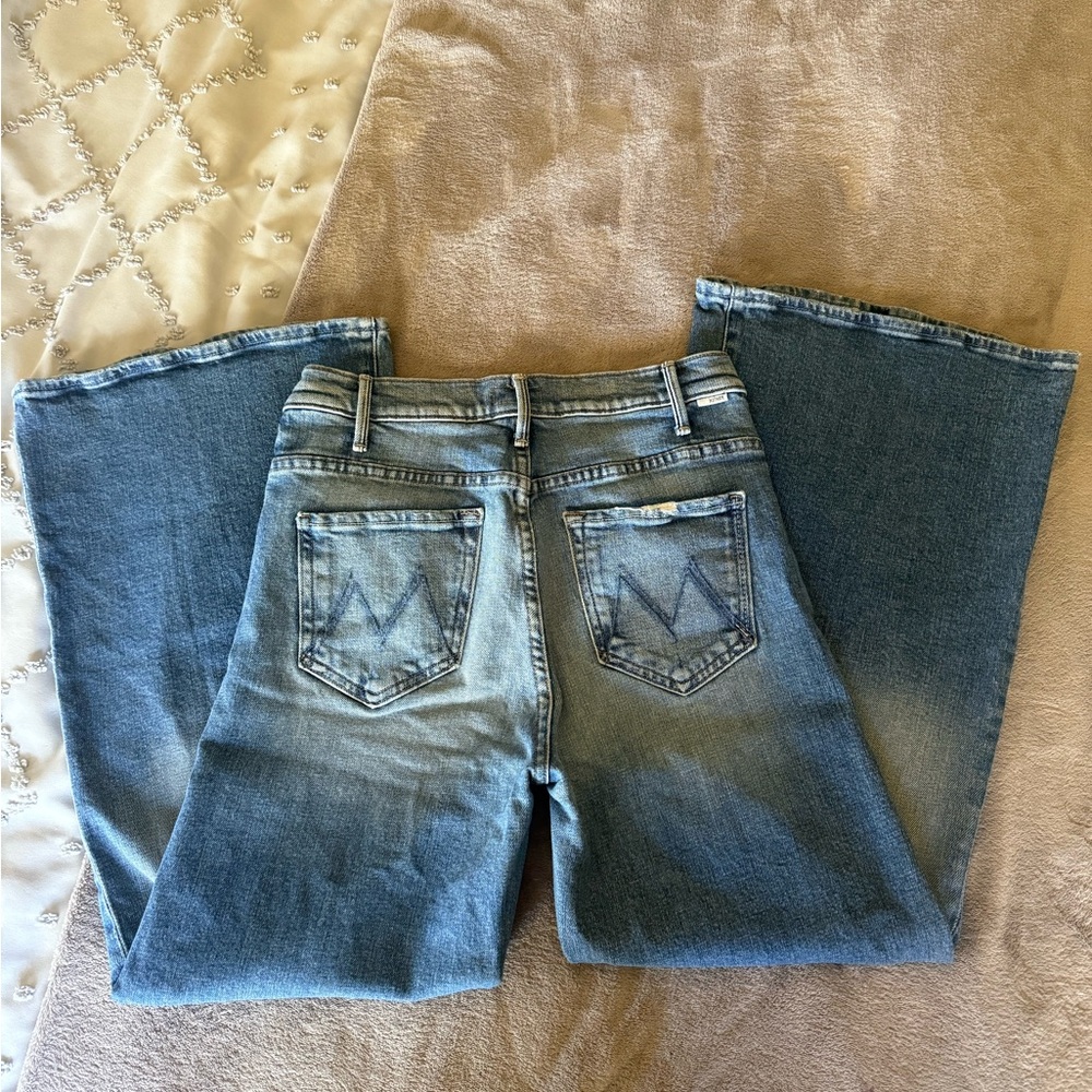 MOTHER The Hustler Roller Ankle Wide Leg Flare Jeans